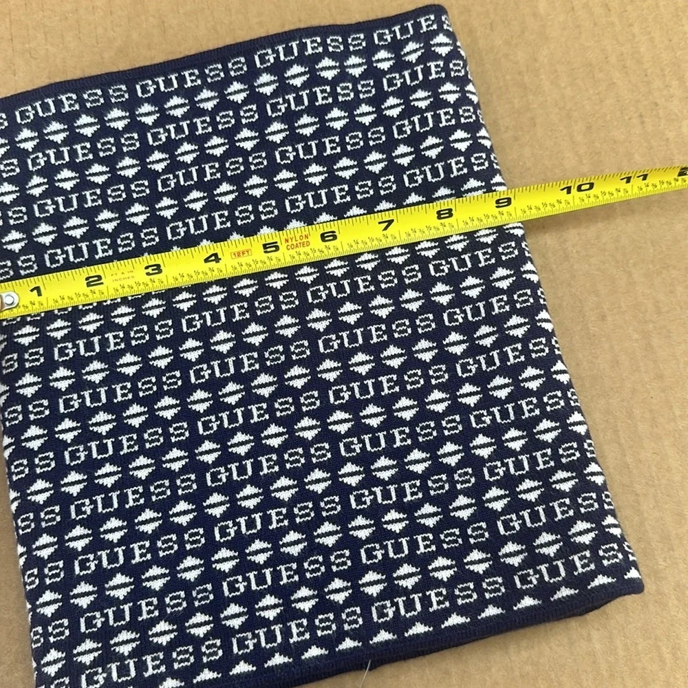 New Guess Blue and White Patterned Scarf